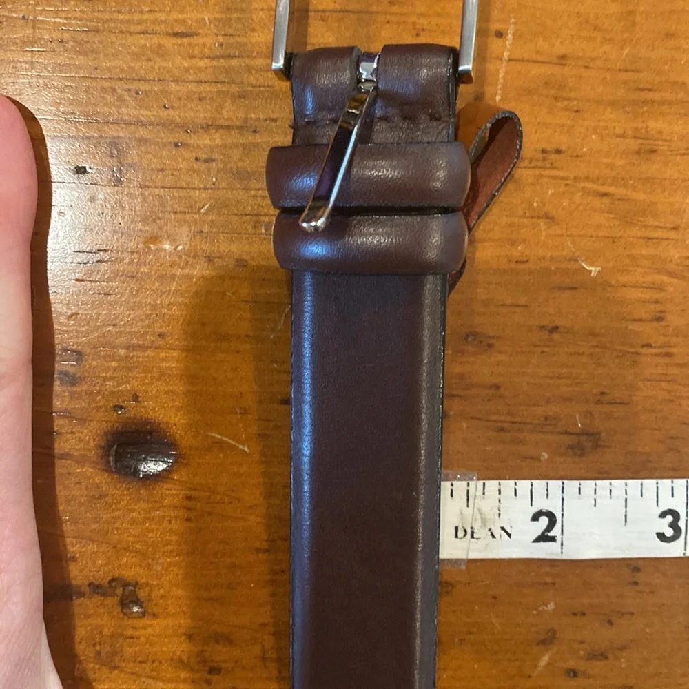 NWT leather belt brown buckle size 48 workwear